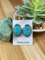 Kingman Turquoise Oval  Earrings