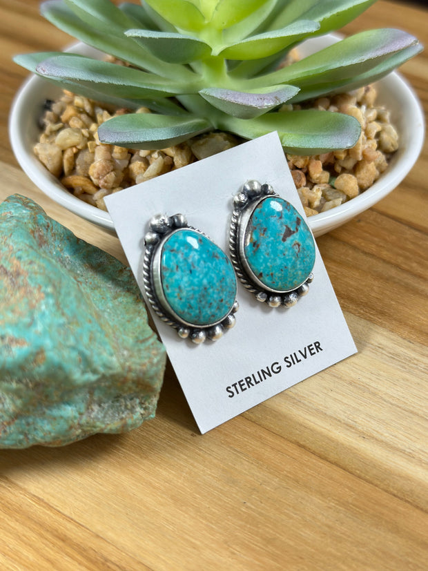Kingman Turquoise Oval  Earrings