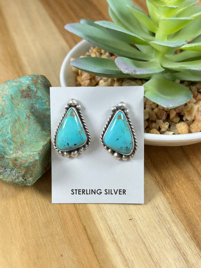 Kingman Turquoise Stud Earrings