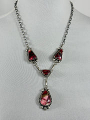 Dahlia Rose Mini Lariat Necklace and Earring set