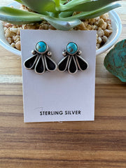 Kingman Turquoise Fan Earrings