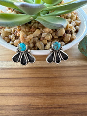 Kingman Turquoise Fan Earrings