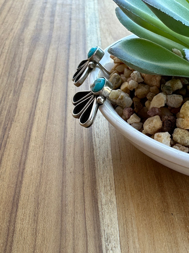 Kingman Turquoise Fan Earrings