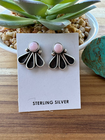 Pink Conch Fan Earrings