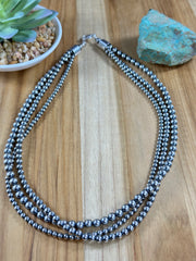20" 3 Strand Sterling Pearls