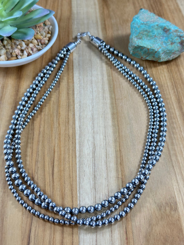 20" 3 Strand Sterling Pearls