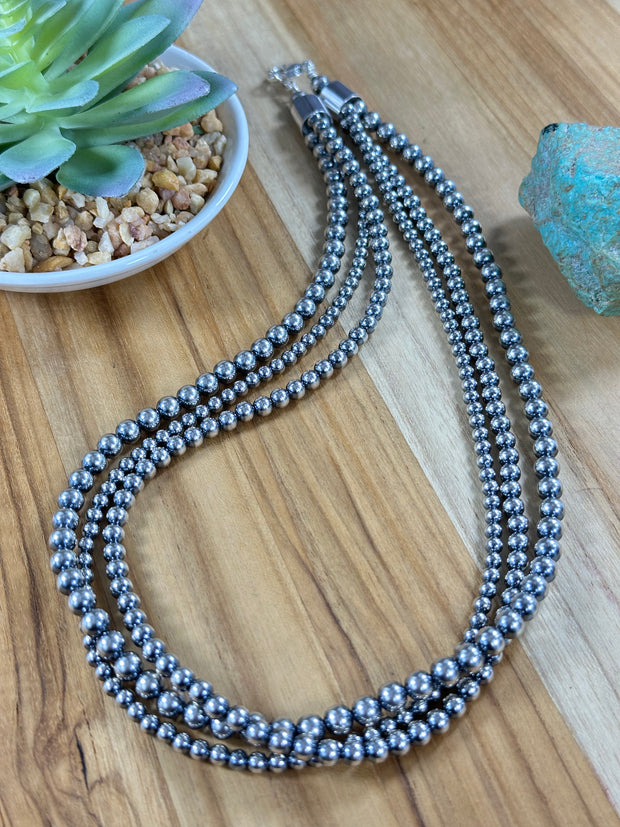 20" 3 Strand Sterling Pearls