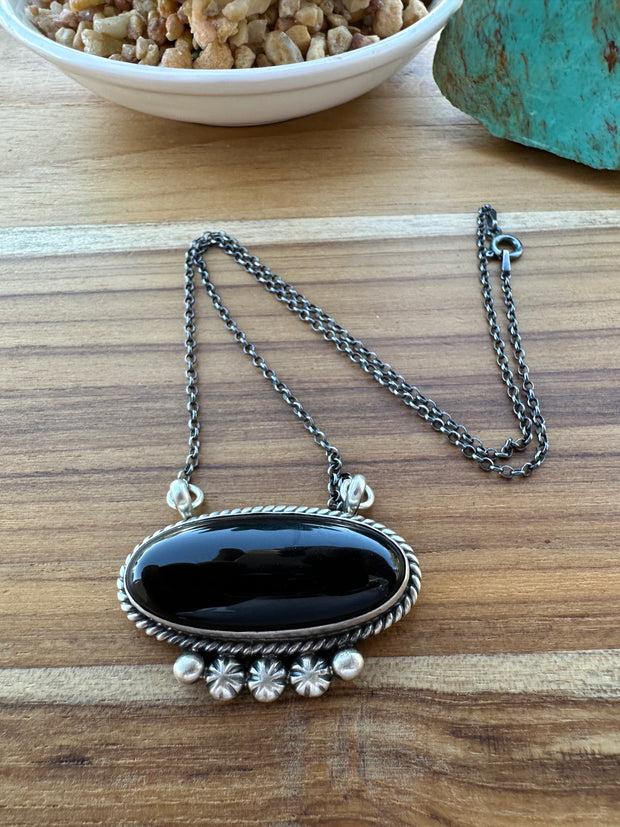 Black Oval Necklace