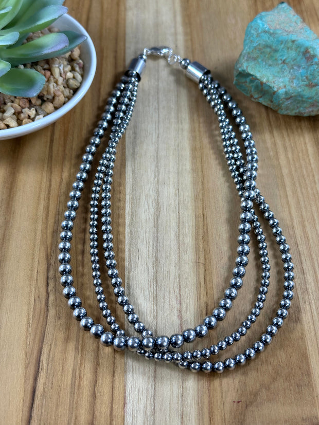 16" 3 Strand Sterling Pearls