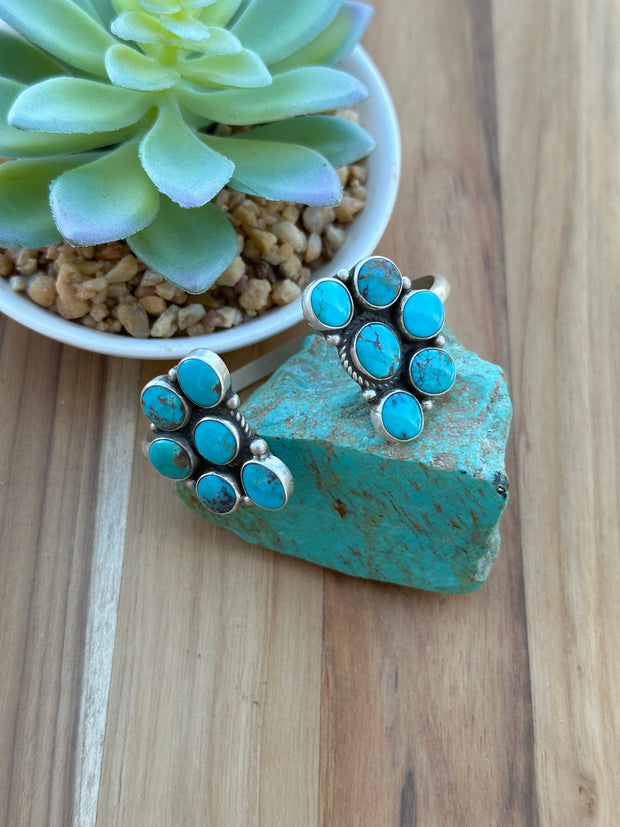 Half Cluster Kingman Turquoise Cuff
