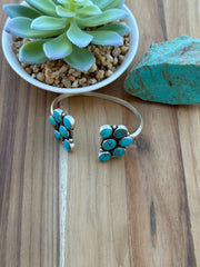 Half Cluster Kingman Turquoise Cuff