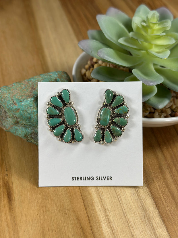 Kingman Turquoise Cluster Necklace set