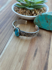 High Grade Kingman Single Stone Cuff