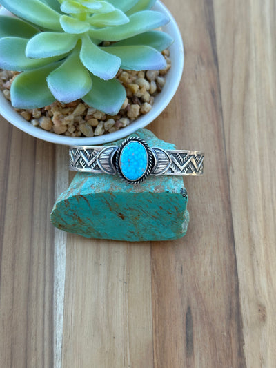 High Grade Kingman Single Stone Cuff