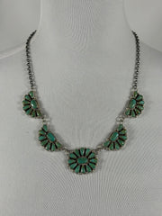 Kingman Turquoise Cluster Necklace set