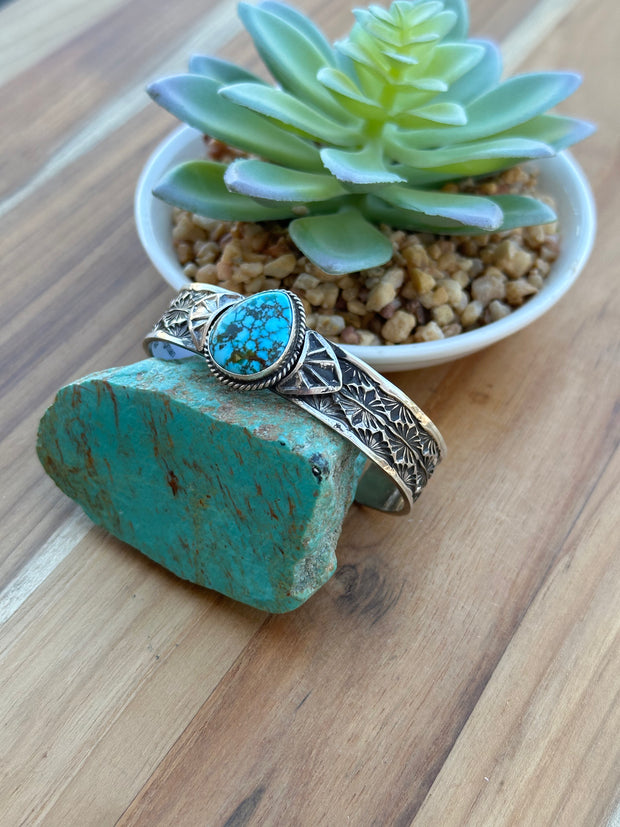 High Grade Kingman Single Stone Cuff
