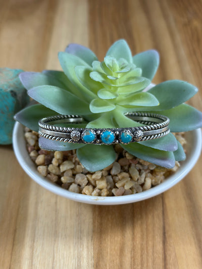 3 Stone "Kingman Turquoise" Cuff