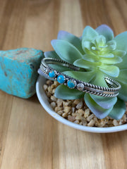 3 Stone "Kingman Turquoise" Cuff