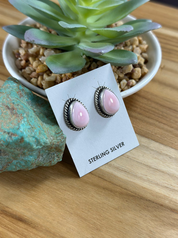 Pink Conch Stud Earrings