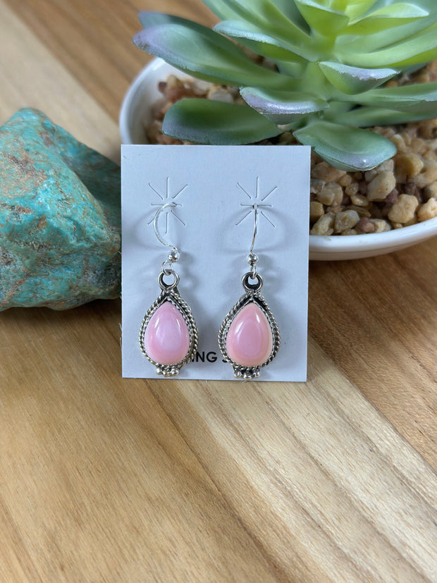 Pink Conch Dangle Earrings