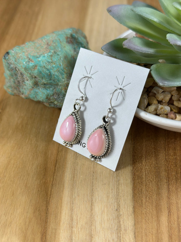 Pink Conch Dangle Earrings