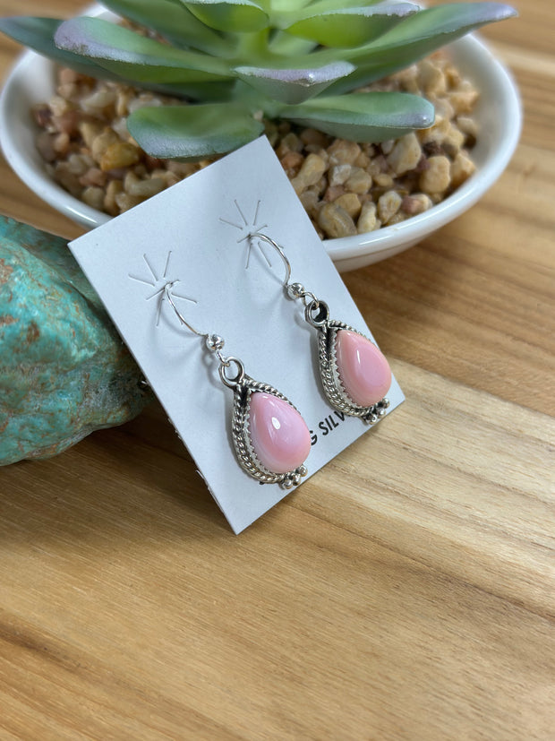 Pink Conch Dangle Earrings