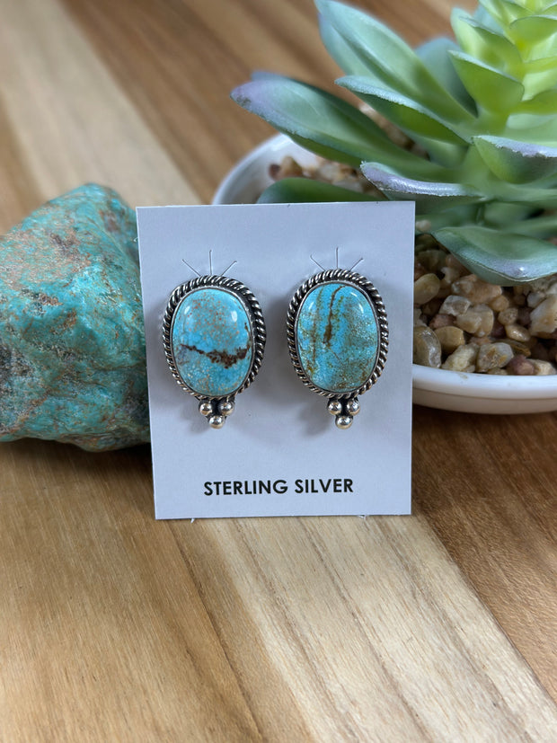 Kingman Turquoise Oval Studs