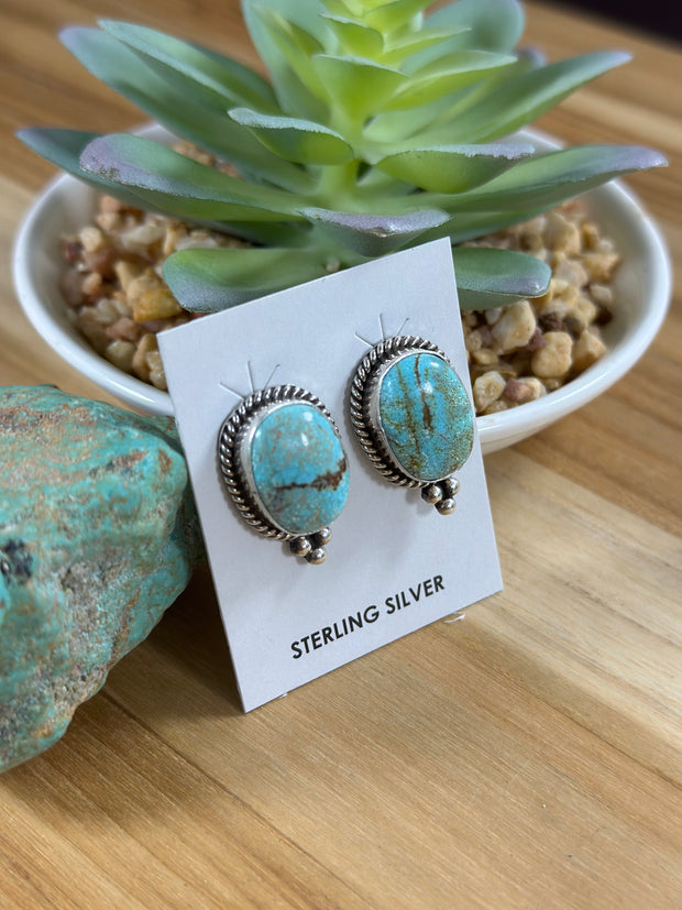 Kingman Turquoise Oval Studs