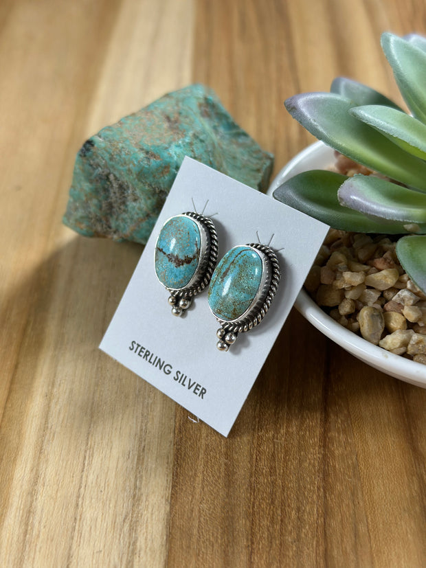 Kingman Turquoise Oval Studs