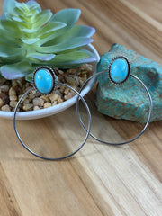 Kingman Turquoise Hoop Earrings
