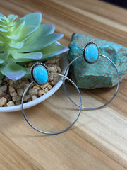 Kingman Turquoise Hoop Earrings