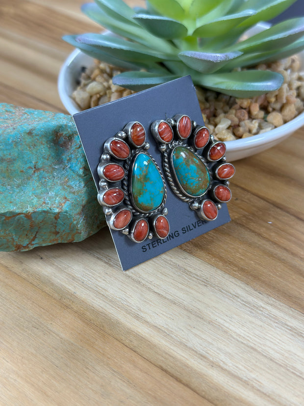 Spiny& Kingman Half Cluster Earrings