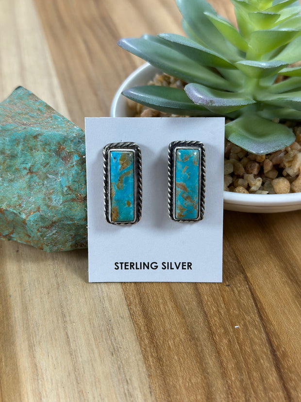 Kingman Turquoise Bar Earrings