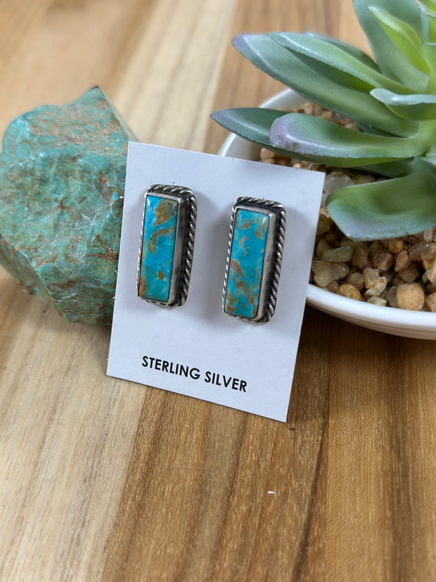 Kingman Turquoise Bar Earrings