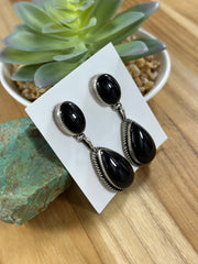 2 Stone Black Onyx Earring