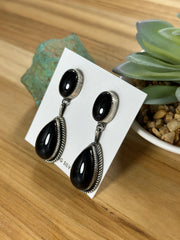 2 Stone Black Onyx Earring