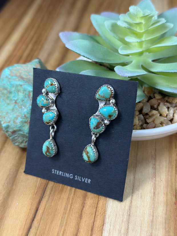 Turquoise half cluster Earrings