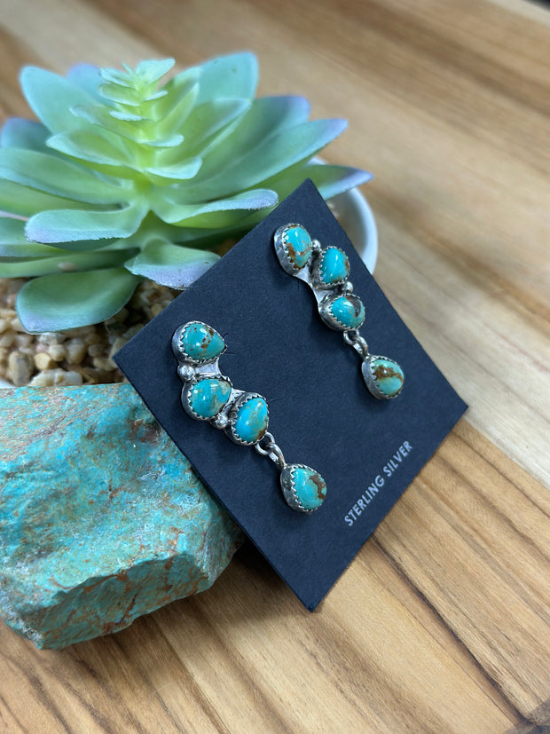 Turquoise half cluster Earrings