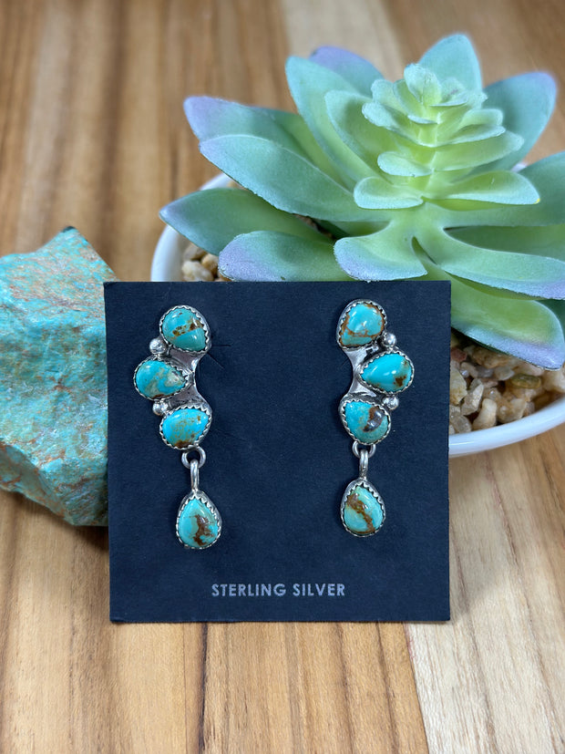 Turquoise half cluster Earrings