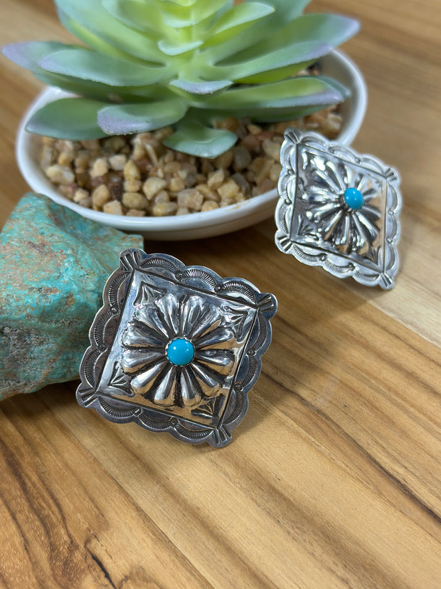 Concho Stud Earrings
