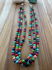3 Strand Multi Color Necklace