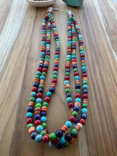3 Strand Multi Color Necklace