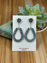 Kingman Turquoise Tear Drop Earrings