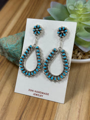 Kingman Turquoise Tear Drop Earrings