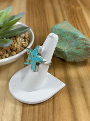Kingman Turquoise Adjustable Star Ring