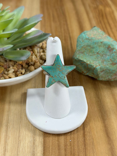 Kingman Turqouise Adjustable Star Ring