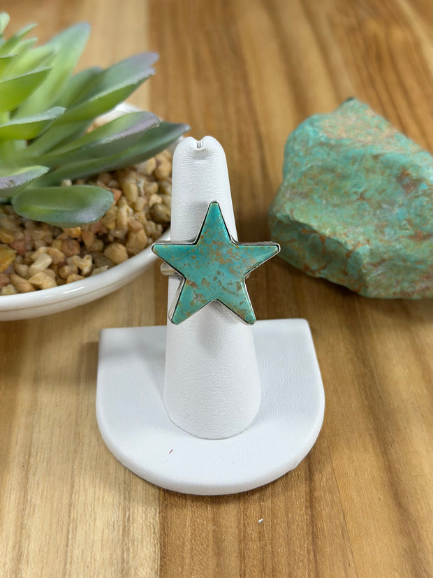 Kingman Turqouise Adjustable Star Ring