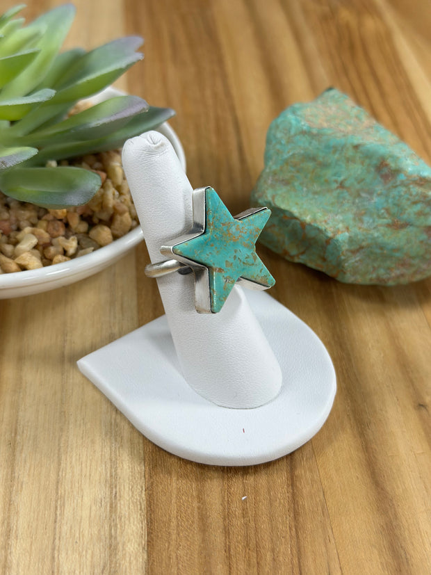 Kingman Turqouise Adjustable Star Ring