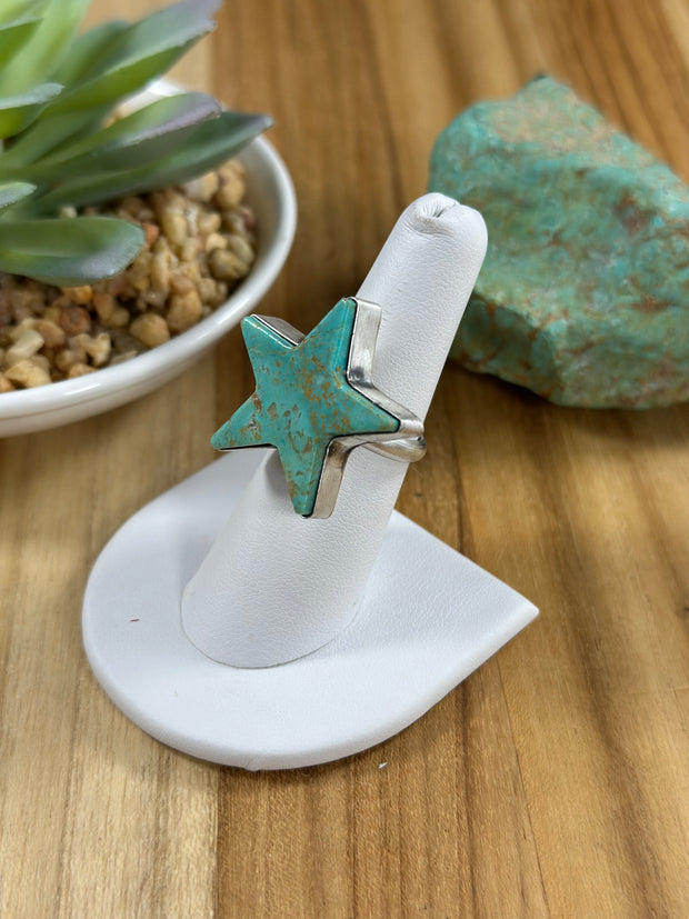 Kingman Turqouise Adjustable Star Ring