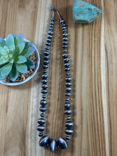 Sterling Silver Navajo Style Pearls Necklace + Earrings Set